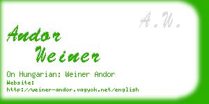 andor weiner business card